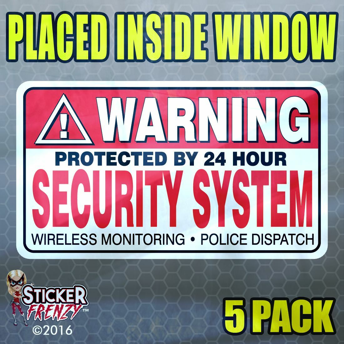 10 Pack WARNING Security System Stickers Home Alarm Decal Vinyl Window #FS031 
